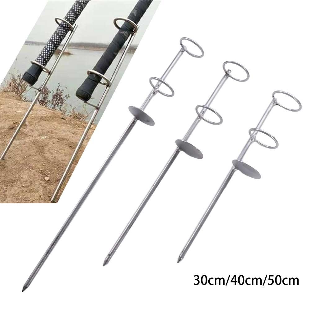 Fishing Rod Travel - ที่วางคันเบ็ดแบบมีเดือยแหลมบนพื้นดินแท่นวาง dudukan joran แบบพกพาที่ยึดคันเบ็ดตกปลากันสนิม