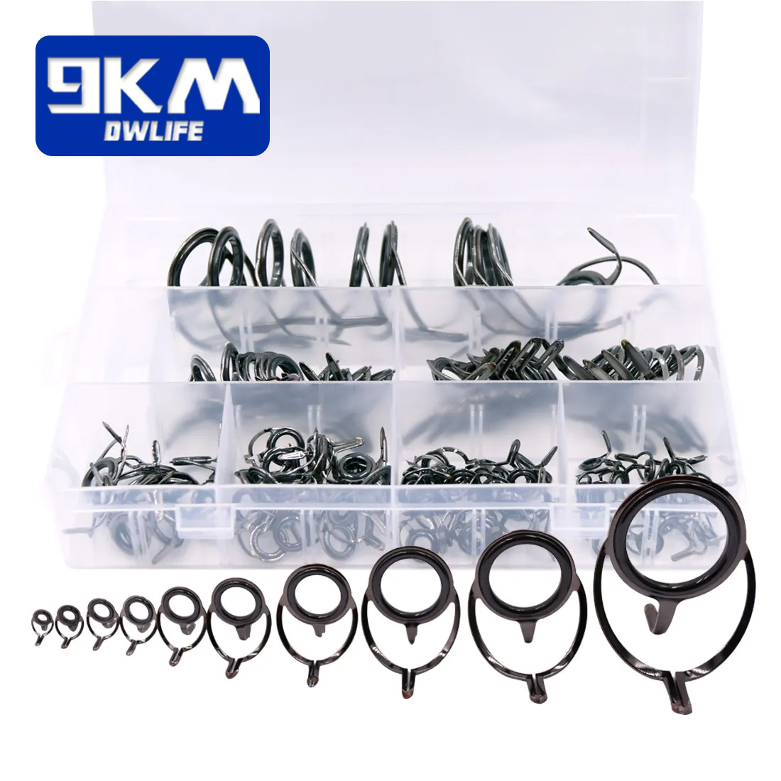 Fishing Rod Guide Replacement - คู่มือคันเบ็ด 9 ~ 200 ชิ้นสแตนเลสเซรามิกแหวนก้านชุดซ่อมปั่นหล่อขนาดผสมอุปกรณ์ทดแทน