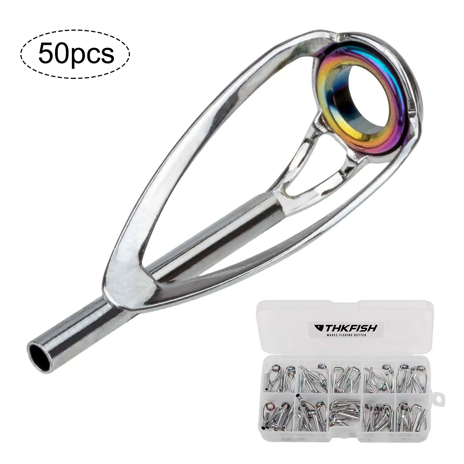 Fishing Rod Guide Replacement - 50pcs Fishing Rod TIP TOP ชุดซ่อม