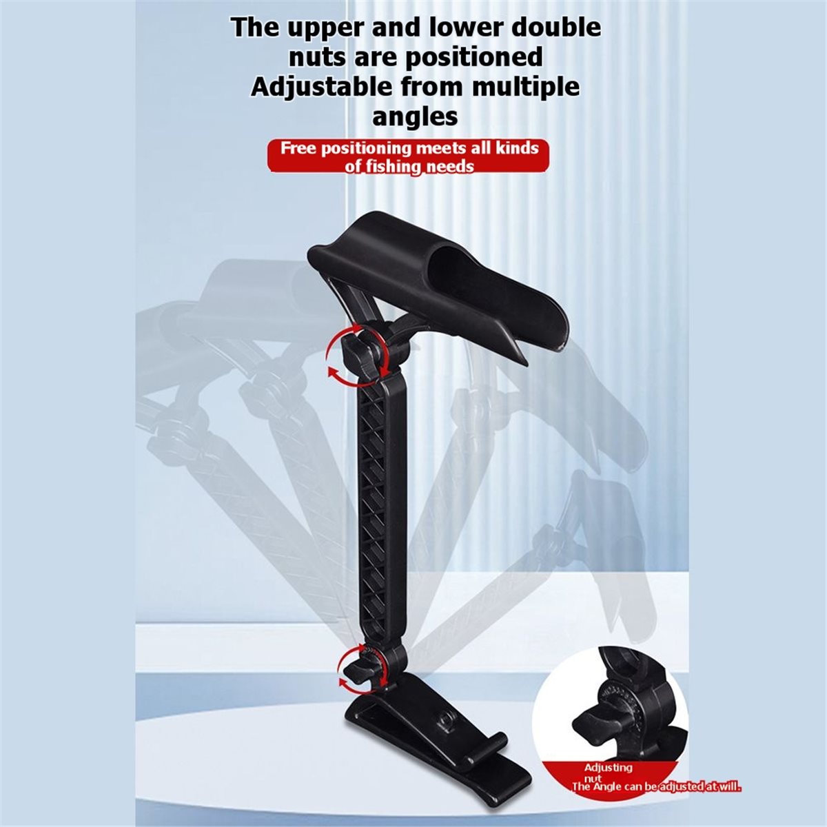 Fishing Rod Holder - ที่วางคันเบ็ดแบบปรับได้ 2 ชิ้น สำหรับตกปลาน้ำแข็ง พับเก็บได้ ปรับมุมได้