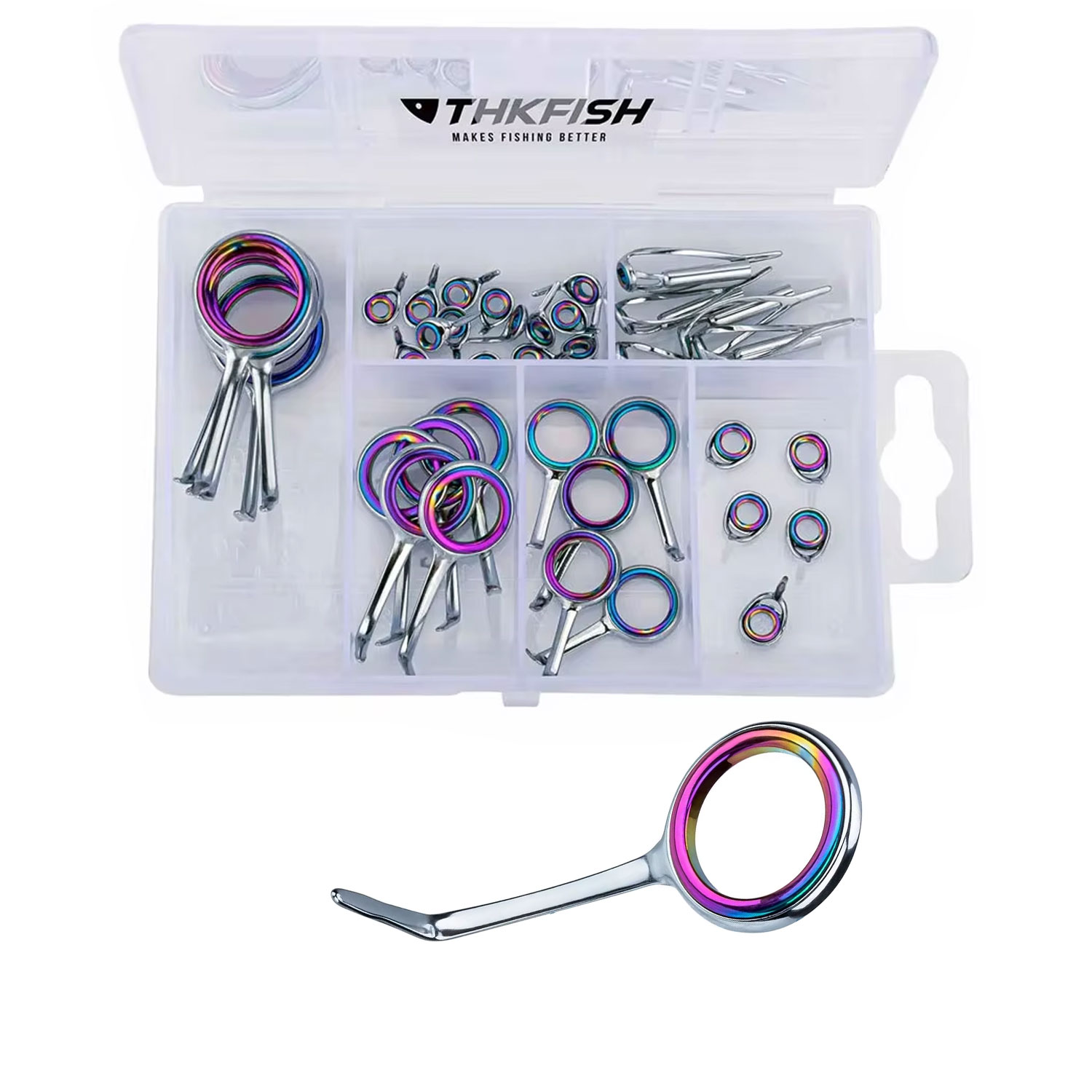 ชุดแหวนนำเบ็ดตกปลาหลากสี40ชิ้น - Fishing Rod Guide Replacement บทวิจารณ์และราคา
