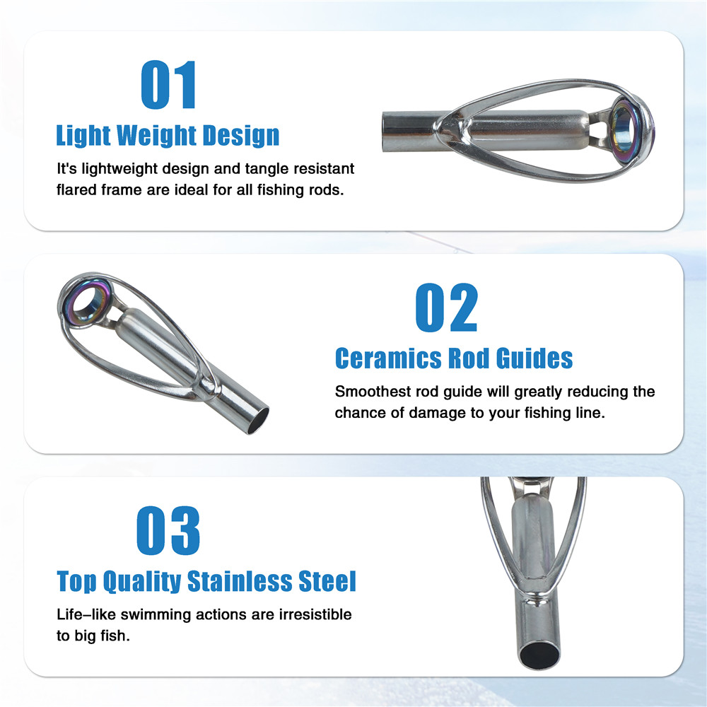 ชุดซ่อมไกด์คันเบ็ดตกปลา 10 ชิ้ - Fishing Rod Guide Replacement บทวิจารณ์และราคา